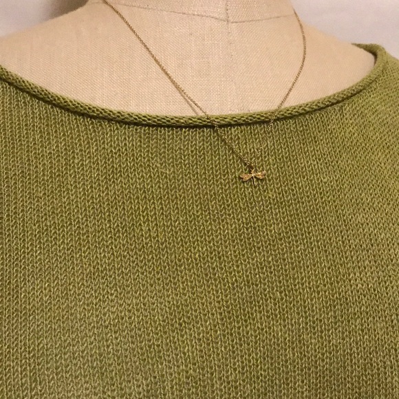 Chico’s Apple 🍏 Green Linen Blend Sweater Size 2 - Picture 2 of 7
